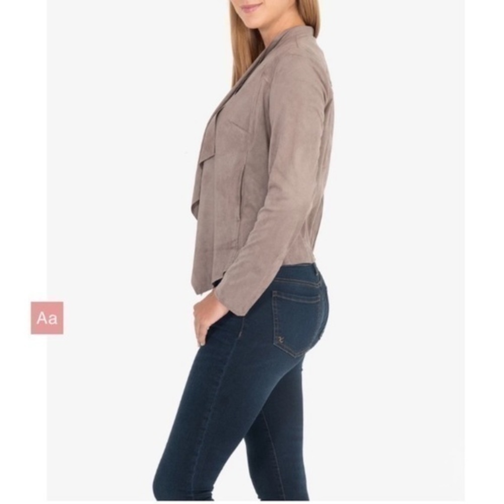 Kut from the Kloth Tayanita taupe vegan suede open jacket - Picture 4 of 11